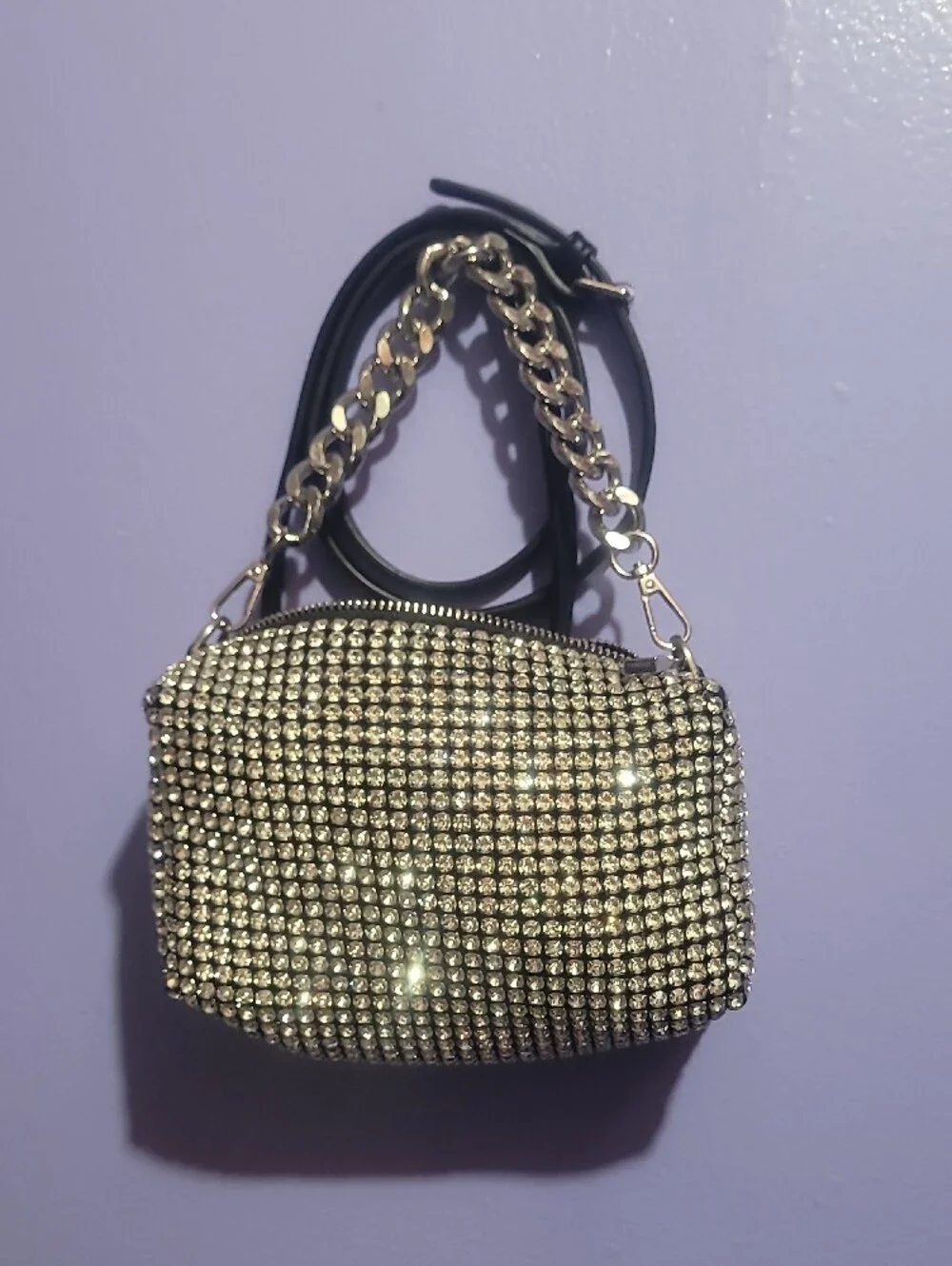 Aldo Silver Crystal Chain Wristlet